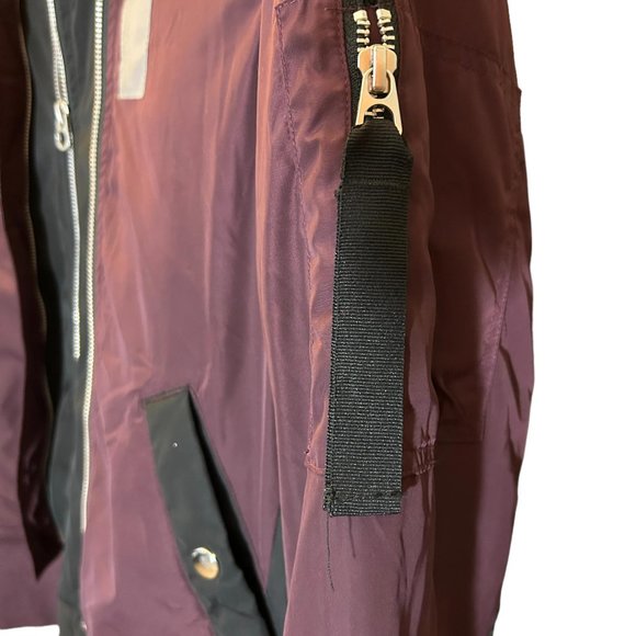 ASOS Design Men's (M) Burgundy Bomber Jacket Double-Front Zip. Retail: $95 - Picture 6 of 9
